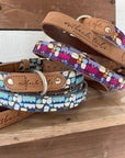 Outback Tails Leather Collar - Blue Puli Puli