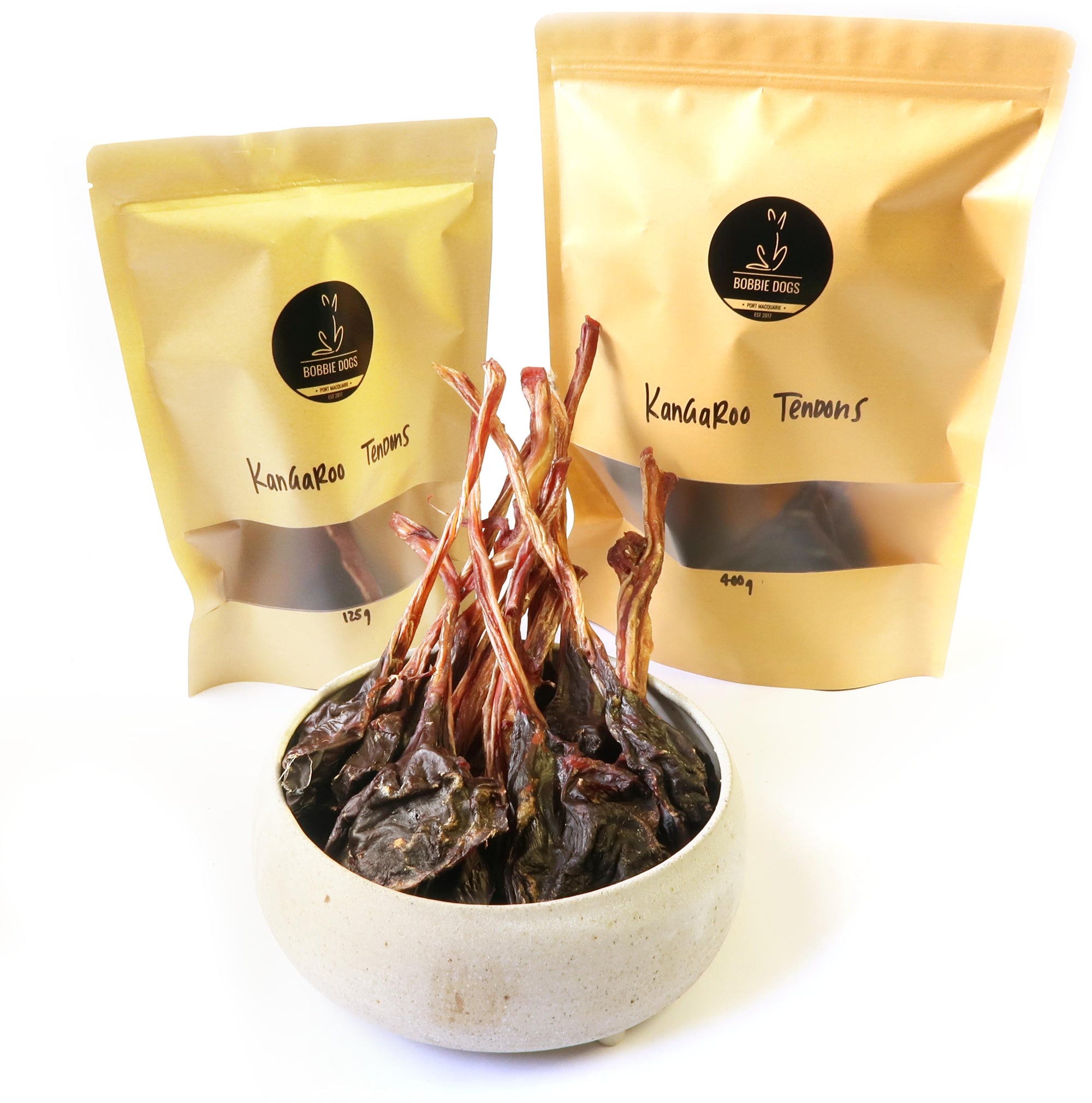 organic kangaroo tendon dog treats - natural australian organic healthy dog treats