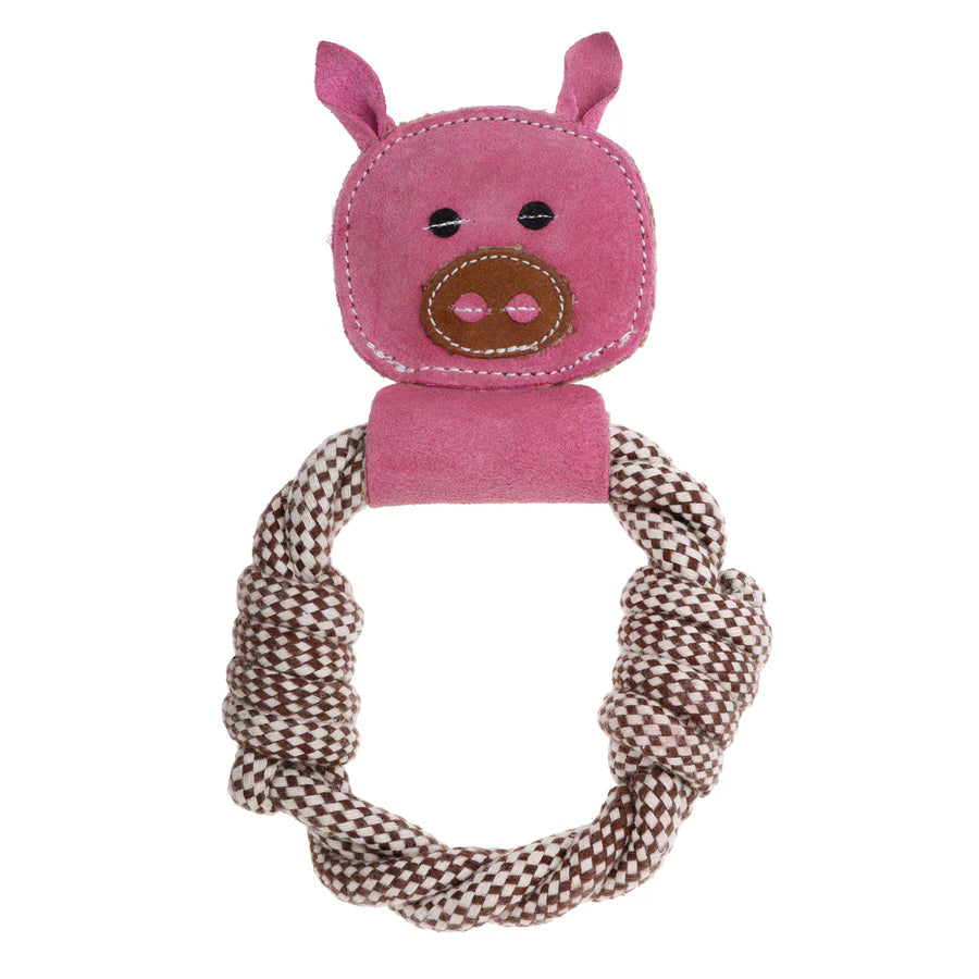 Pink Pig Rope - Outback Tails Natural Dog Toys